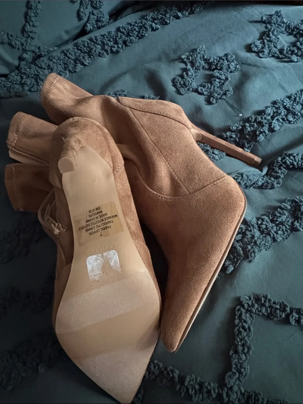 Express Women's Taupe Suede Pointed-Toe Ankle Boots - Picture 3 of 3
